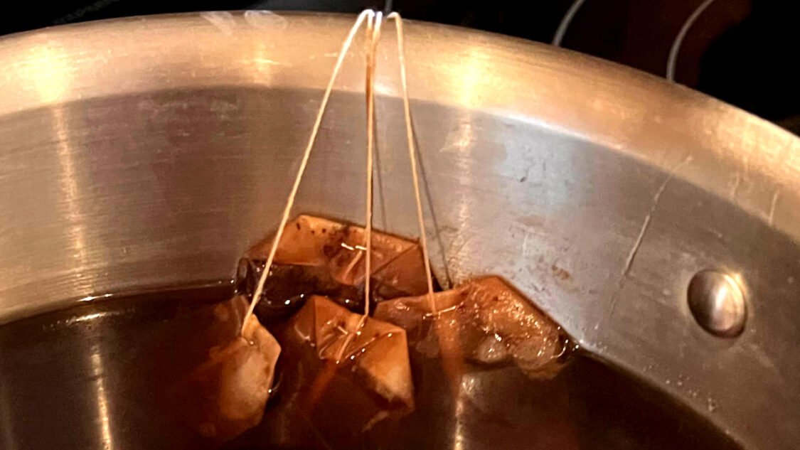 Four Tea Bags Steeping