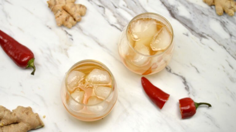 glasses of kicking ginger kombucha top