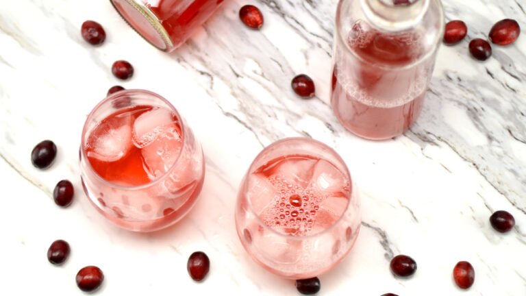 glasses of cranberry kombucha