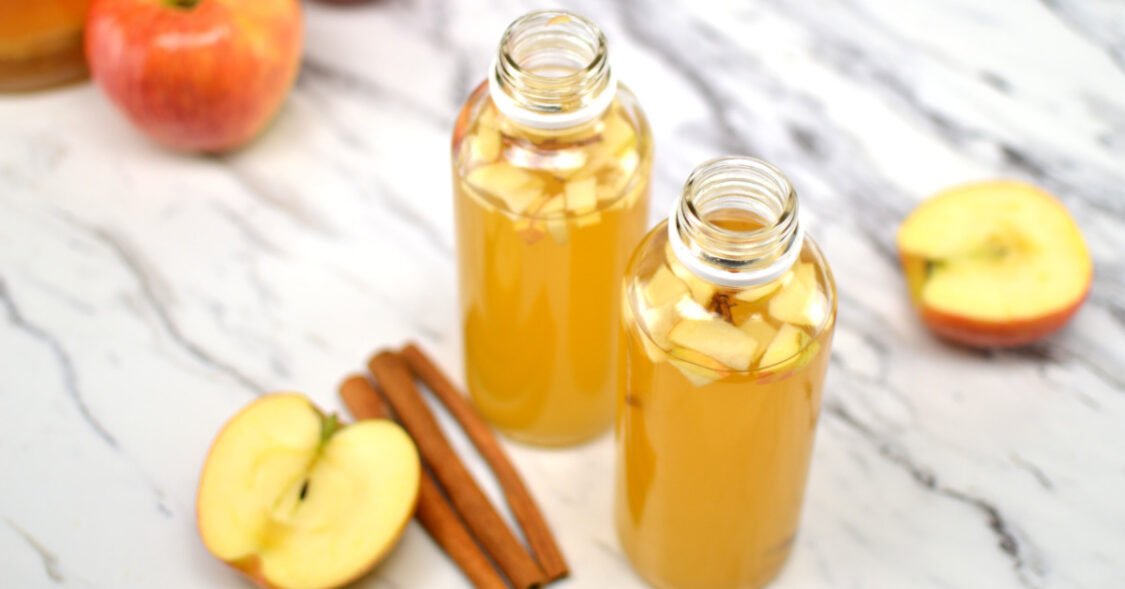 bottles of apple cinnamon kombucha