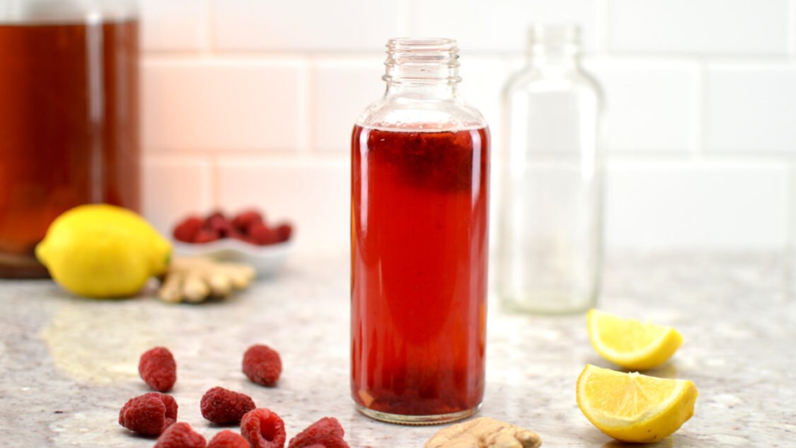 raspberry gingerade kombucha