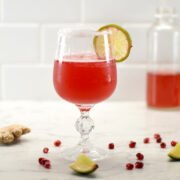 sparkling pomegranate kombucha mocktail