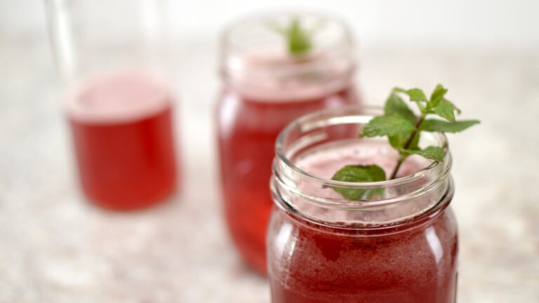 blackberry mint julep kombucha mocktail