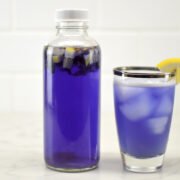 butterfly pea lavender lemon kombucha