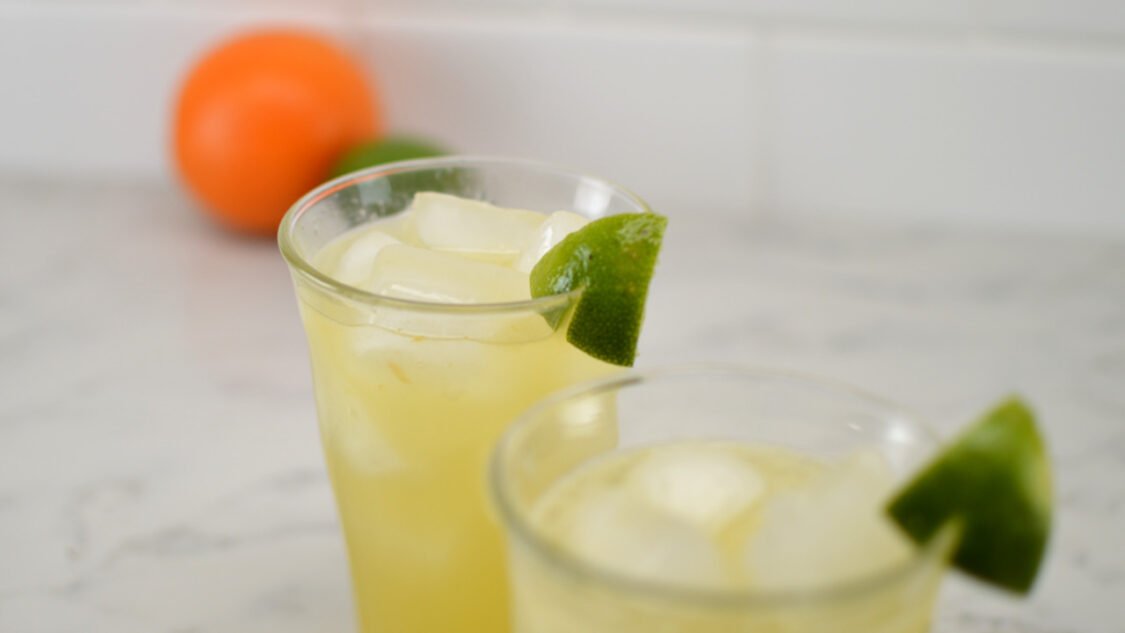 orange lime kombucha glass close